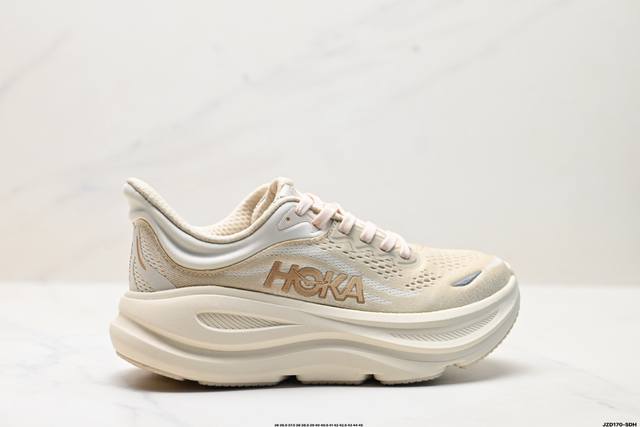 公司级Hoka One One Bondi 9 复古舒适防滑耐磨 低帮 山地户外跑步鞋 货号:1162012 尺码:36 36.5 37.5 38 38.5 3