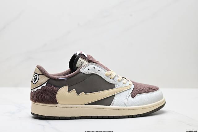 公司级Nike Air Jordan 1 X Travis Scott Aj1倒勾 乔一倒钩 ‘Diy’定制 耐克 低帮文化篮球鞋 完美品质出货 细节如图所示