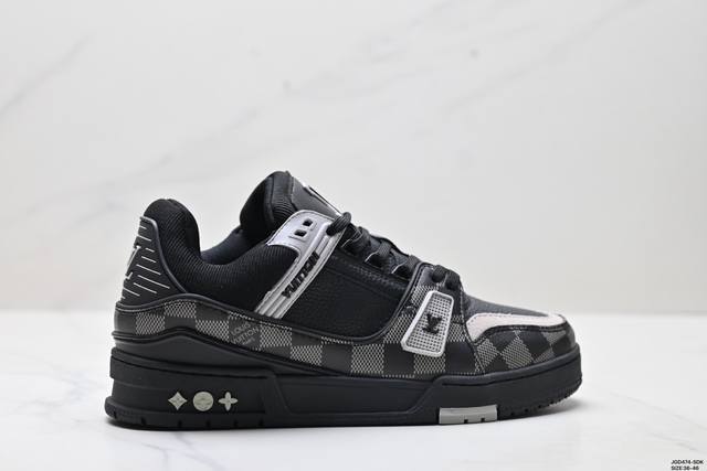 公司级Louis Vuitton Trainer Sneaker Low 路易威登 休闲运动文化百搭板鞋 舒适防滑底和百搭性霸屏整个时尚娱乐圈 细节调整完美主义