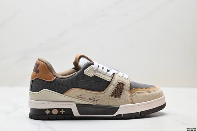 真标Louis Vuitton Trainer Sneaker Low 全新 Lv 路易威登 休闲运动文化百搭板鞋 尺码:39-45 Id:Jed129-Sde