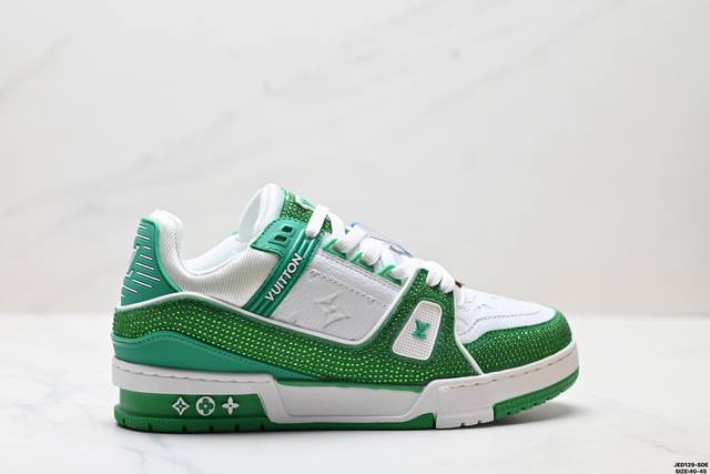 真标Louis Vuitton Trainer Sneaker Low 全新 Lv 路易威登 休闲运动文化百搭板鞋 尺码:36-45 Id:Jed129-Sde