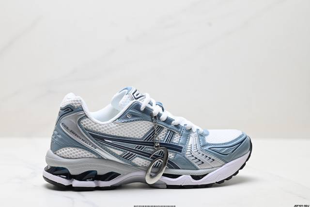 公司级Asics Gel-Kayano 14 公司级版本 银灰绿 亚瑟士运动休闲透气专业跑鞋 采用工程弹性双层再生针织密度鞋面材质 后跟3D可视Gel缓震乳胶物