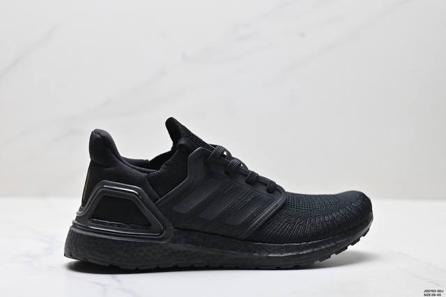 公司级Adidas Ultraboost 20 Ub20 阿迪达斯 全掌爆米花休闲运动跑鞋 采用网材搭配反光皮革鞋面 配上Stretchweb网格外底和Boos