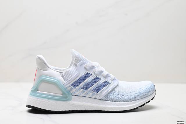 公司级Adidas Ultraboost 20 Ub20 阿迪达斯 全掌爆米花休闲运动跑鞋 采用网材搭配反光皮革鞋面 配上Stretchweb网格外底和Boos
