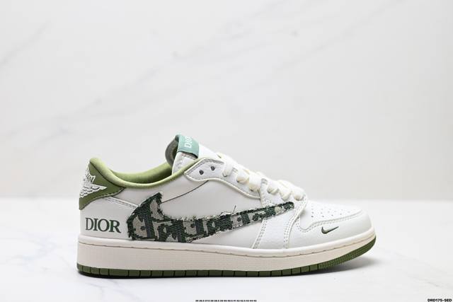 特价 公司级Nike Air Jordan 1 X Travis Scott Aj1倒勾 乔一倒钩 ‘Diy’定制 耐克 低帮文化篮球鞋 完美品质出货 细节如图