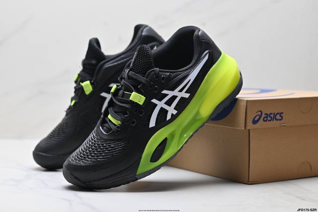 公司级Asics Gel-Resolution X 亚瑟士 专业网球鞋 没有鞋骨的设计 这是一种创新技术 它让脚底在每一次着地时都能感受到柔软而充足的缓冲 就像