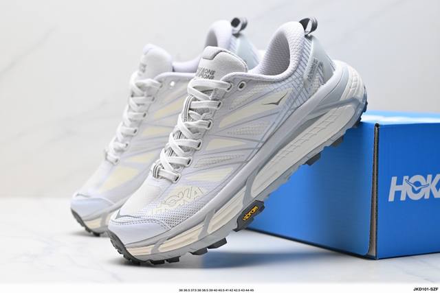 公司级Hoka One One Mafate Speed 2 Low 轻量低帮户外越野跑鞋 户外山脉越野轻量运动跑鞋 鞋面用轻的无缝架构 鞋带用了弹性不易松脱的