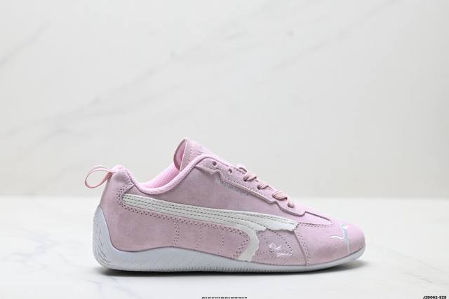 公司级Puma 彪马 X Balenciaga巴黎世家 Speedcat 系列 薄底鞋 牛皮绒面革 圆头做旧磨损 低帮 生活休闲鞋 极速赛车系列 复古运动休闲跑