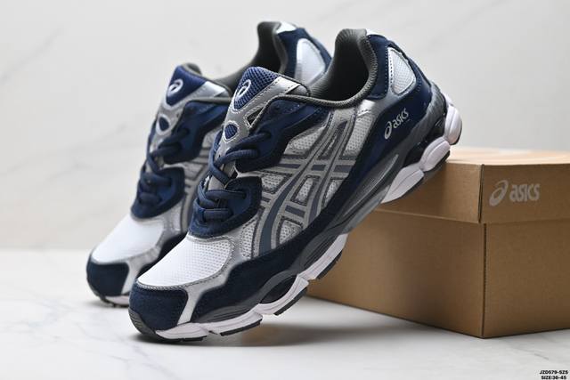 真标Asics Gel-Nyc 亚瑟士 透气网眼鞋面 配合部分合成革材质 采用全新Ahar+橡胶材质 更加耐磨 货号:1201A789-100 尺码:36-45