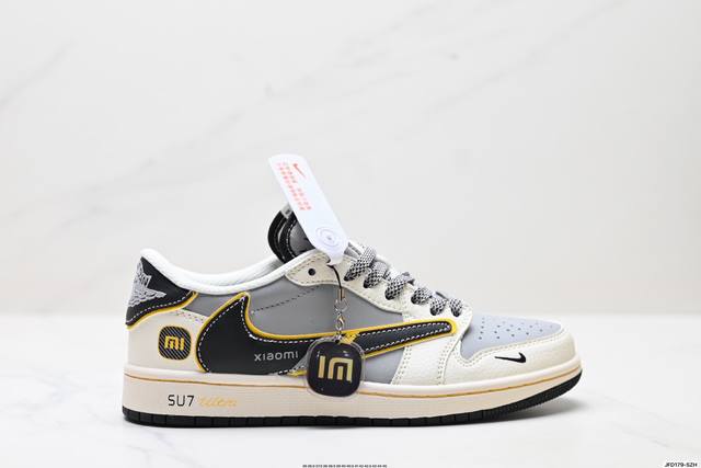 特价 公司级Nike Air Jordan 1 X Travis Scott Aj1倒勾 乔一倒钩 ‘Diy’定制 耐克 低帮文化篮球鞋 完美品质出货 细节如图