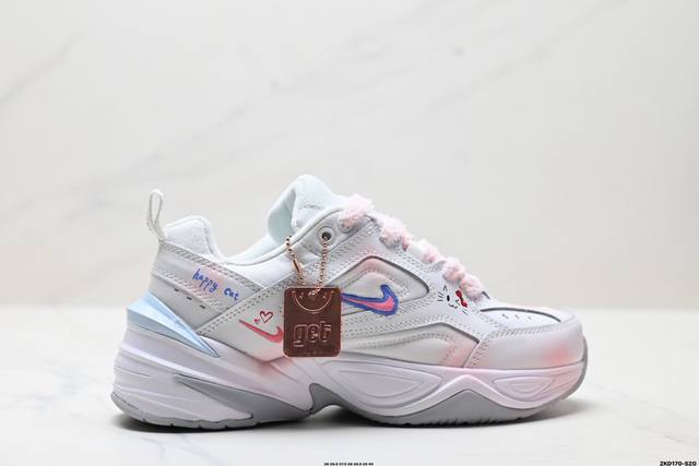 公司级Nike M2K ‘Diy’定制 Tekno耐克复古潮流百搭休闲运动旅游老爹鞋 原楦原档案开发独立一次发泡轻量高回弹私模 货号:Ao 8-100 尺码:3