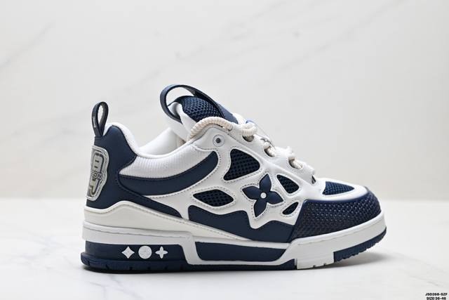 公司级Louis Vuitton Trainer Sneaker Low 路易威登 休闲运动文化百搭板鞋 舒适防滑底和百搭性霸屏整个时尚娱乐圈 细节调整完美主义