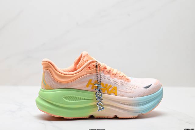 公司级Hoka One One Bondi 9 复古舒适防滑耐磨 低帮 山地户外跑步鞋 货号:1162012 尺码:36 36.5 37.5 38 38.5 3