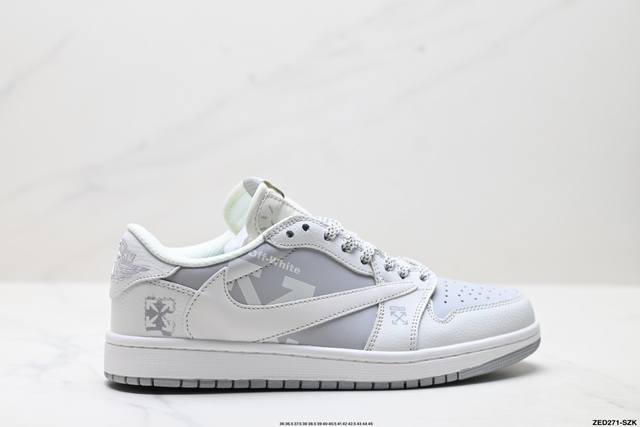 公司级Nike Air Jordan 1 X Travis Scott Aj1倒勾 乔一倒钩 ‘Diy’定制 耐克 低帮文化篮球鞋 完美品质出货 细节如图所示