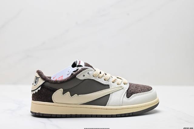 公司级Nike Air Jordan 1 X Travis Scott Aj1倒勾 乔一倒钩 ‘Diy’定制 耐克 低帮文化篮球鞋 完美品质出货 细节如图所示