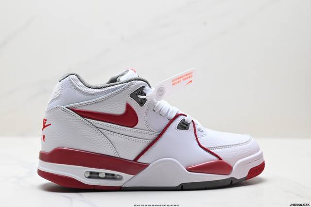 公司级耐克Nike Air Flight 89男子运动鞋 Aj4兄弟款 白红篮球鞋 钢印注胶孔 重塑80年代后期非凡篮球战靴的经典风范,利落皮革结构搭载卓越缓震