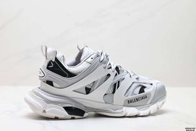 纯原Balenciaga巴黎世家 Track Trail 圆头系带 低帮复古老爹鞋 户外概念复古老爹鞋 老牌大厂Ok版本出品 专柜同步包装 原装大盒 细节精准对