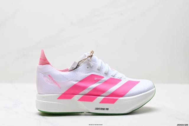 公司级Adidas Adizero Y-3 Adios Pro 4M 马拉松飞线贾卡轻质透气休闲运动跑步鞋 采用双层透气网纱 Flywire动态飞线绑缚鞋面材质