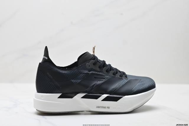 公司级Adidas Adizero Y-3 Adios Pro 4M 马拉松飞线贾卡轻质透气休闲运动跑步鞋 采用双层透气网纱 Flywire动态飞线绑缚鞋面材质