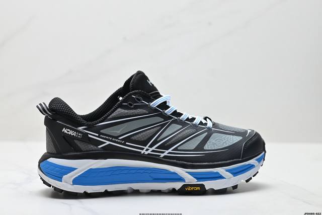 公司级Hoka Mafate Speed Three 2玛法特 超轻厚底轻量山地跑步鞋 滚动平衡科技和适度的脚后跟倾斜角度 可平稳步伐体验和柔软的脚感 鞋面采用
