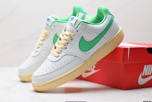 真标Nike Court Vision Lo 低帮百搭 透气休闲运动板鞋 兼顾舒适脚感和出众风范 演绎匠心之作 结构性的支撑贴合感结合复古篮球设计 货号:Fj5