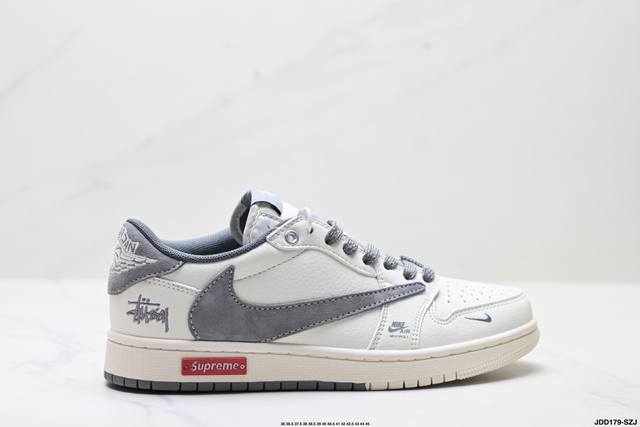 福利 公司级Nike Air Jordan 1 X Travis Scott Aj1倒勾 乔一倒钩 ‘Diy’定制 耐克 低帮文化篮球鞋 完美品质出货 细节如图