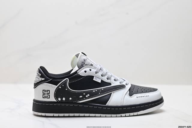 公司级Nike Air Jordan 1 X Travis Scott Aj1倒勾 乔一倒钩 ‘Diy’定制 耐克 低帮文化篮球鞋 完美品质出货 细节如图所示