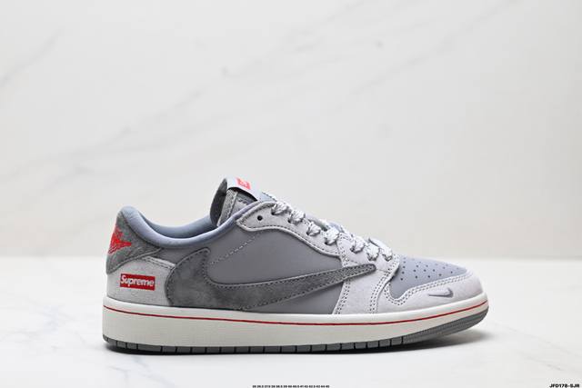 公司级Nike Air Jordan 1 X Travis Scott Aj1倒勾 乔一倒钩 ‘Diy’定制 耐克 低帮文化篮球鞋 完美品质出货 细节如图所示