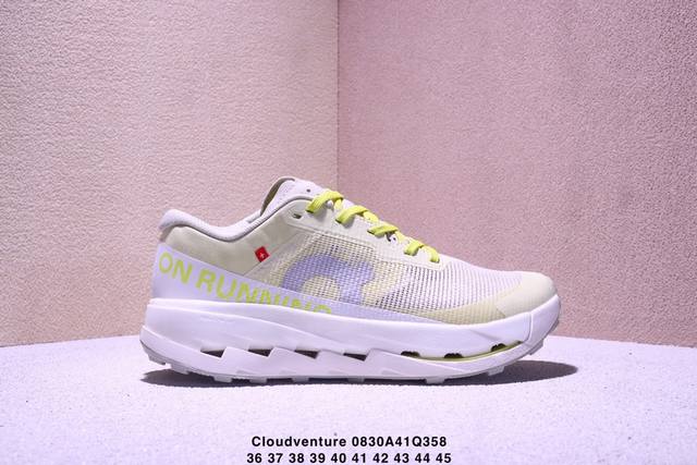 公司级On昂跑 Cloudventure Loewe 2系列低帮轻量舒适多功能休闲运动鞋 采用工程飞织网布组合再生聚酯纤维鞋面材质搭载独家隐藏速度中板 镂空Cl