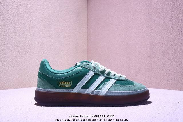 Adidas Bad X Bunny Gazelle Indoor 三叶草休闲防滑耐磨低帮板鞋 鞋头出色设计 塑就出众贴合感 稳固的后跟贴合足部曲线设计 软弹舒