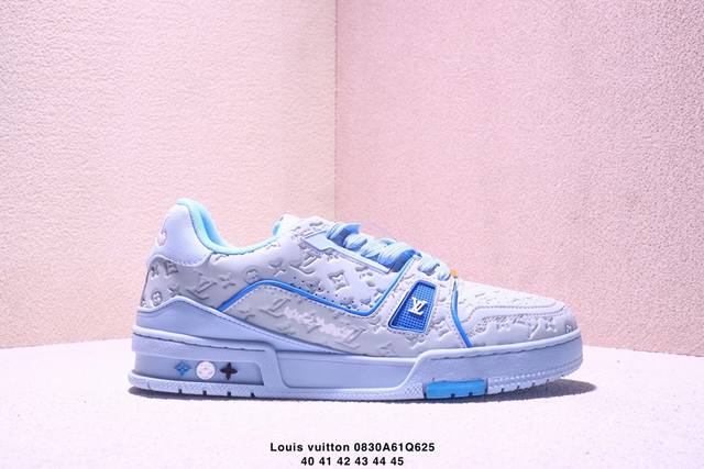 公司级Louis Vuitton Trainer Sneaker Low 路易威登 休闲运动文化百搭板鞋 舒适防滑底和百搭性霸屏整个时尚娱乐圈 细节调整完美主义