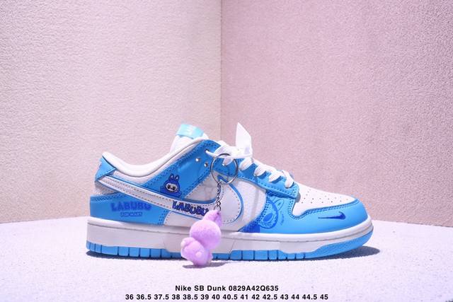 海外爆款限量发售！Nike Sb Dunk Low“ 白蓝拉布布” 周年高端定制 低帮休闲板鞋 定制鞋盒 大厂纯原品质出货 超高清洁度 皮料切割干净无任何毛边