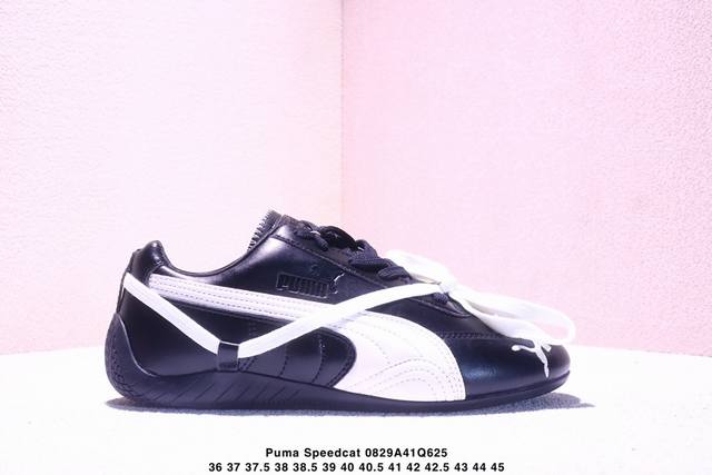 Puma 彪马 男女鞋真标半码制，升级原楦原纸版开发，采用固色翻毛皮鞋面材质，外置轻量耐磨橡胶大底薄底鞋成为潮人必备彪马Puma Speedcat Og Dar