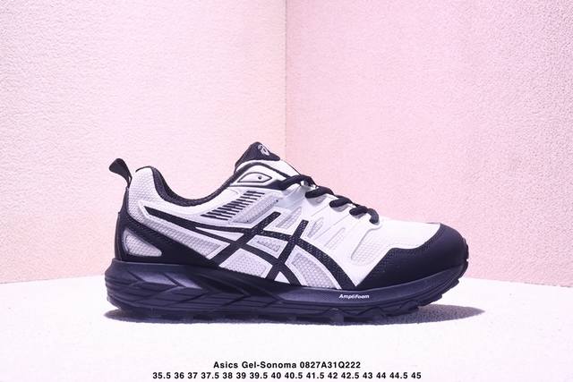 Asics Gel-Sonoma Cn 越野透气防滑支撑 低帮跑步鞋 男女款 白黑 Xm0827Q222