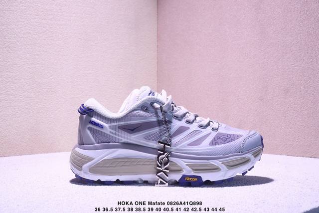 公司级Hoka One One Mafate Speed 2 Low 轻量低帮户外越野跑鞋 户外山脉越野轻量运动跑鞋 鞋面用轻的无缝架构 鞋带用了弹性不易松脱的