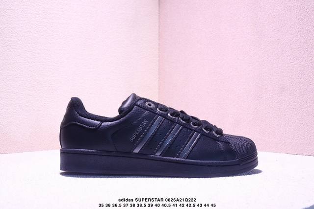 Adidas Originals Superstar 舒适时尚 耐磨 低帮 板鞋 男女款 黑白 Xm0826Q222