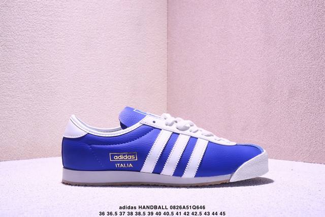 Adidas 三叶草 Handball Spezial 1比1工匠精神 全鞋采用进口头层猪八制作 牛筋耐磨大底 承载青春情怀的板鞋，是现在潮男靓女上脚的大热鞋款