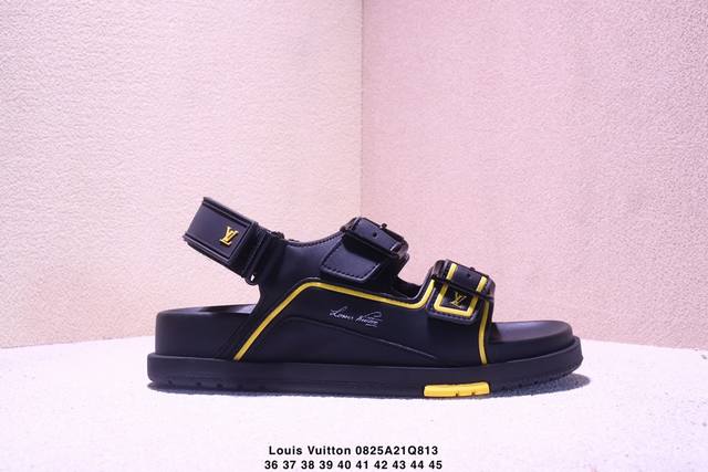 纯原Louis Vuitton Trainer 路易威登 舒适百搭 夏季厚底凉鞋 广东纯原大厂出品 采用纯正小羊皮制作 定制五金辅料 全套包装 区别市面超纤普通