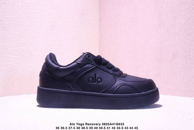 Alo Yoga Recovery Mode ，人气单品 舒适简约防滑耐磨低帮休闲板鞋 全黑#Alo Yoga于2007年创立于洛杉矶，意在传播有意识的运动，同