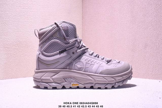 纯原Hoka One One Tor Ultra High 托亚 织物皮革 潮流舒适 防滑耐磨防水包裹性 高帮 户外功能鞋 鞋面采用舒适面料 带来良好的穿着体验