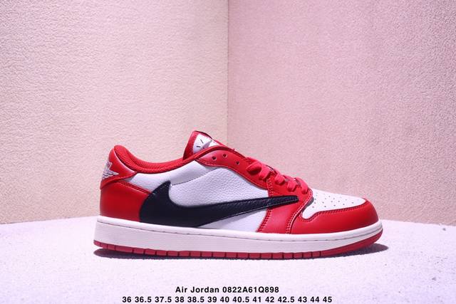 公司级Nike Air Jordan 1 X Travis Scott Aj1倒勾 乔一倒钩 耐克 低帮文化篮球鞋 完美品质出货 细节如图所示 鞋面切割工整 冲