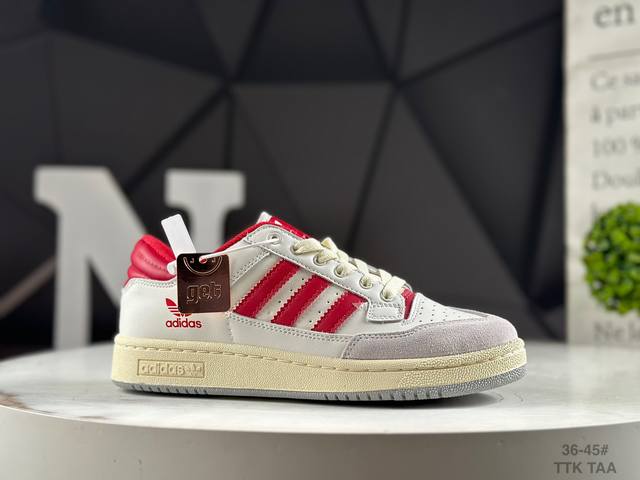 真标带半码阿迪达斯Ad三叶草 Originals Forum 85 Exhibit Low 罗马系列低帮复古系带休闲运动板鞋 货号：Hq6278 Ttk 尺码：