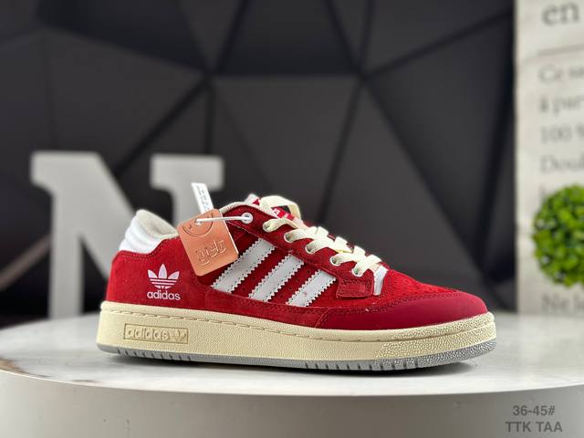 真标带半码阿迪达斯Ad三叶草 Originals Forum 85 Exhibit Low 罗马系列低帮复古系带休闲运动板鞋 货号：Gx2216 Ttk 尺码：
