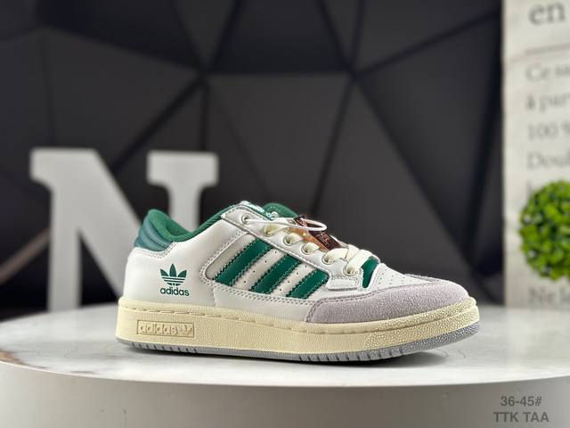 真标带半码阿迪达斯Ad三叶草 Originals Forum 85 Exhibit Low 罗马系列低帮复古系带休闲运动板鞋 货号：Gx2214 Ttk 尺码：