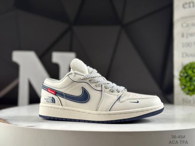 头层半码 耐克 Air Jordan 1 Low Aj1 乔1 北面联名 高端定制 低帮复古篮球鞋 货号：Xx3318 Aca #定制鞋盒 大厂纯原品质出货 超