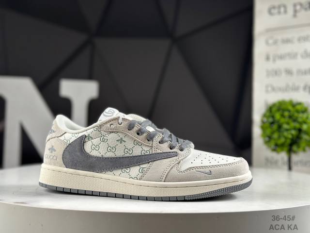 福利特价 头层半码耐克 Travis Scott X Fragment Design X Jordan Air Jordan 1 Low Og Sp 多方联名合
