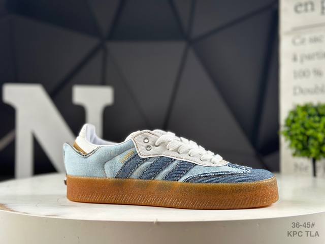 真标半码阿迪达斯三叶草Adidas Originals Sambae M桑巴舞系列绅士德训足球风百搭低帮休闲运动板鞋 货号:Ii0001 Kpc 尺码:36-4