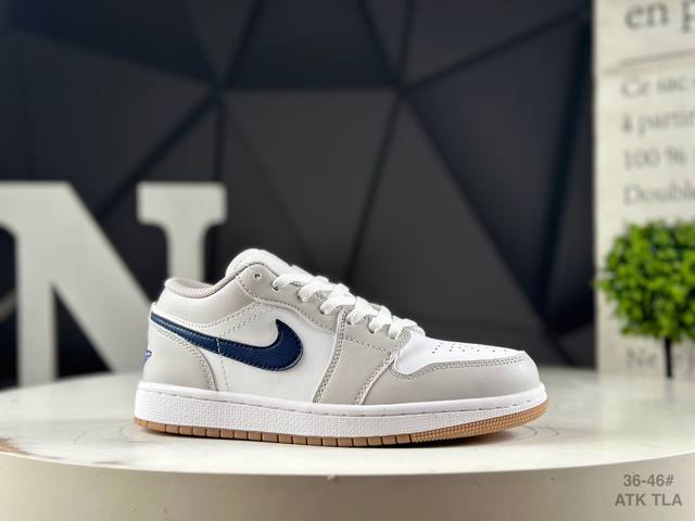 真标半码耐克 Nike Air Jordan 1 Low Aj1乔1 低帮潮流缓运动休闲板鞋。Aj1 低帮拼接 完美版型真头层牛皮# 内置缓震气垫 原鞋开模 拒