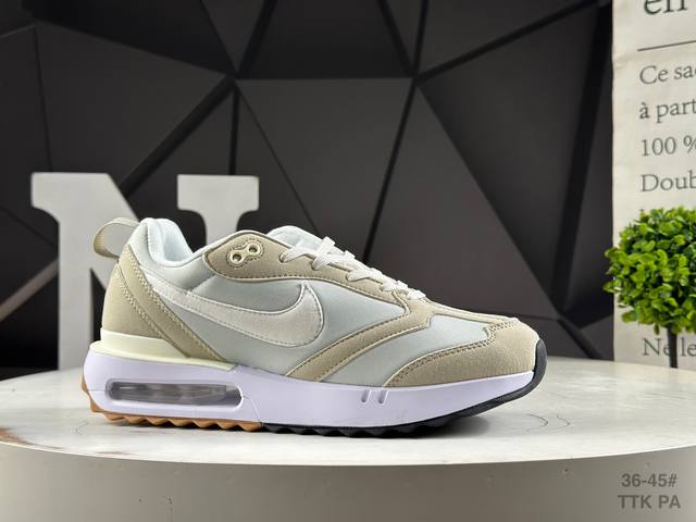 福利特价 真标半码Nike Air Max Dawn 黎明系列 低帮气垫百搭休闲运动慢跑鞋 新鞋款带来新的外底和鞋帮额外尺寸为鞋子的耐久设计线条增添了新能量。从