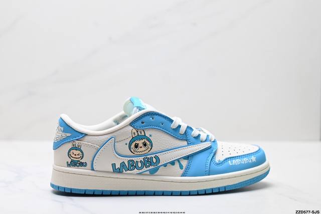 公司级Nike Air Jordan 1 X Travis Scott Aj1倒勾 乔一倒钩 ‘Diy’定制 耐克 低帮文化篮球鞋 完美品质出货 细节如图所示